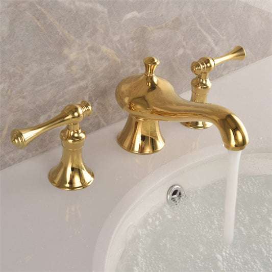 Antike 3-Loch-Beckenarmatur mit verbreiteter Installation – Einzigartiges Design in Gold oder Silber, hochwertige Ausführung