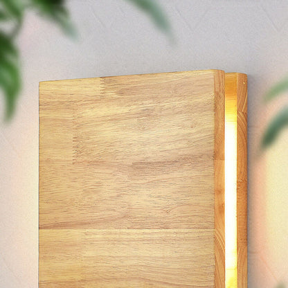 Garduru Japanische Wabi-Sabi Holz-LED Wandlampe | Rechteckig oder Quadratisch | Warmes Ambiente