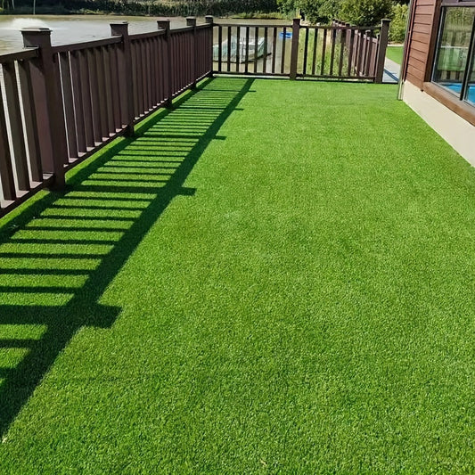 Wasserfest Kunstras Teppich - Rechteckige Rutschfeste Matte für Terrasse, Garten, Spielplatz - Handwaschbares PP Material