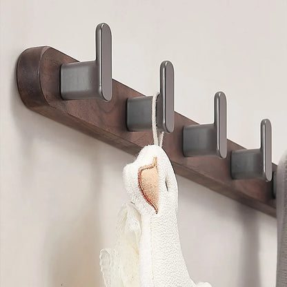 Walnuss Holz Aluminium 3-5 Reihen Wandhaken Badezimmer Handtuchhalter
