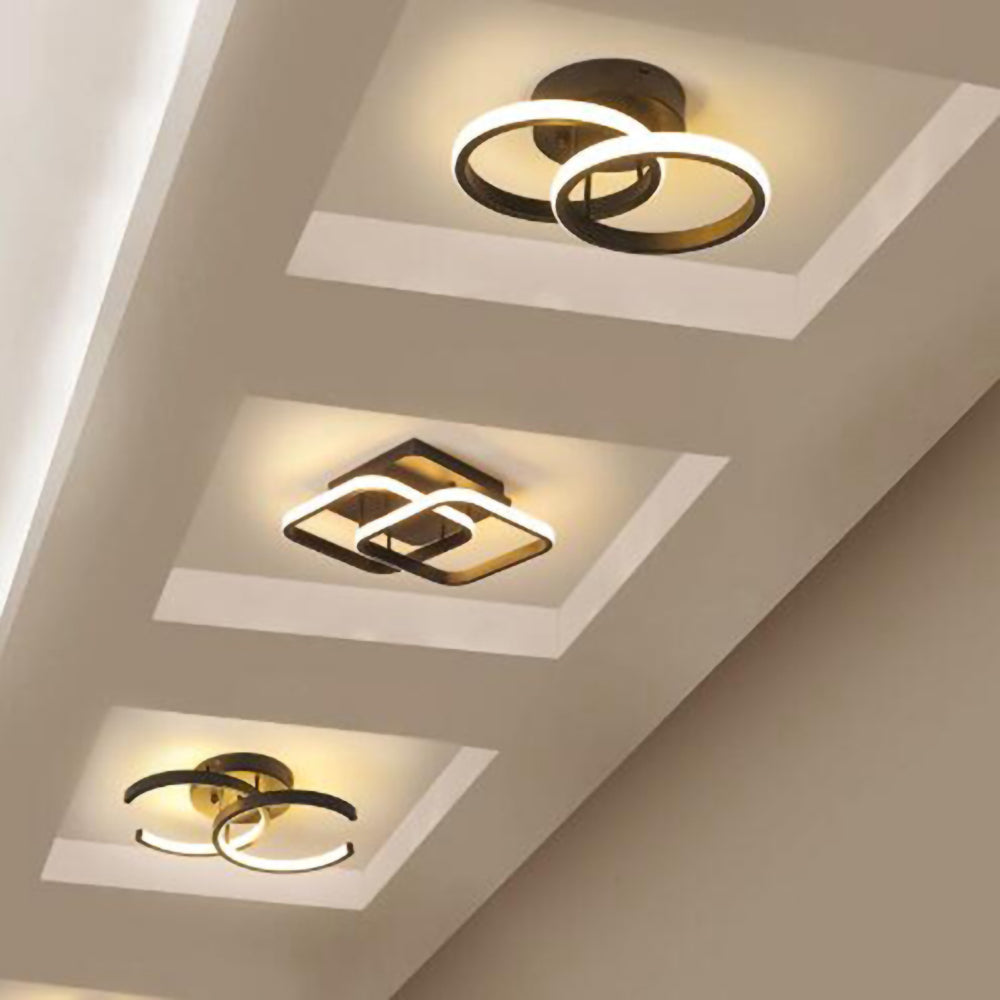 Deckenleuchte mit LED schwarzem Metallrahmen