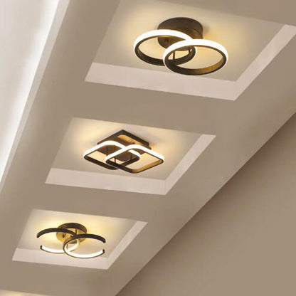 Deckenleuchte mit LED schwarzem Metallrahmen