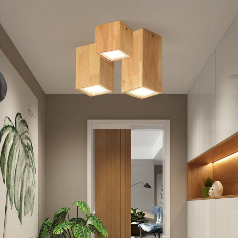 Garduru Nordic Design LED Deckenleuchte | Holzoptik | Flush Mount | Warmweiß oder Kaltweiß | Stilvolle Beleuchtung für Zuhause