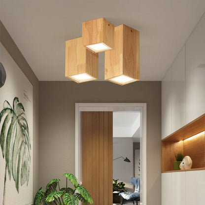 Garduru Nordic Design LED Deckenleuchte | Holzoptik | Flush Mount | Warmweiß oder Kaltweiß | Stilvolle Beleuchtung für Zuhause