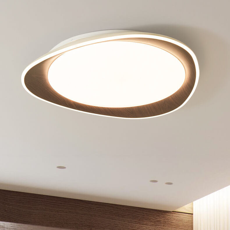 Garduru Minimalistische LED Deckenleuchte | Holzoptik | Flaches Design | Dimmbare Beleuchtung