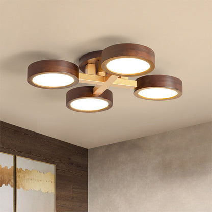 LED-Deckenleuchte mit modernem Holzdesign