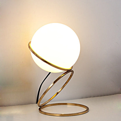 Garduru Kreative Tischlampe | Glas-Kugeldesign | Spiralfuß | Moderne Beleuchtung für Zuhause