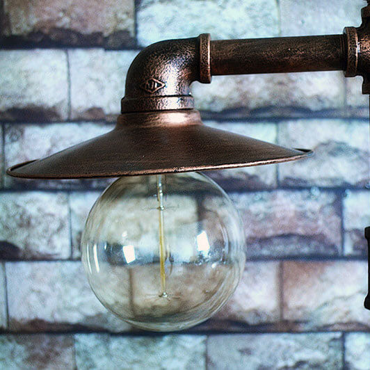 Garduru Steampunk Stehlampe | Industrial Design | Kupfer Wasserrohr | 2-Licht Vintage Leuchte