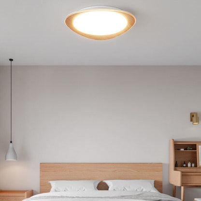 Garduru Minimalistische LED Deckenleuchte | Holzoptik | Flaches Design | Dimmbare Beleuchtung