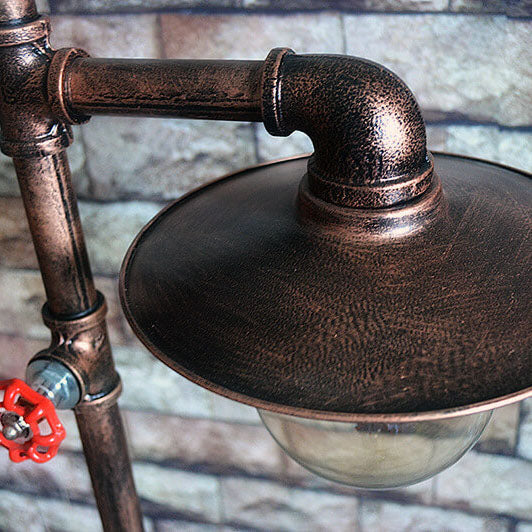 Garduru Steampunk Stehlampe | Industrial Design | Kupfer Wasserrohr | 2-Licht Vintage Leuchte