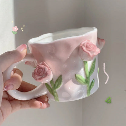 Garduru 3D Floral Handgemalte Tasse