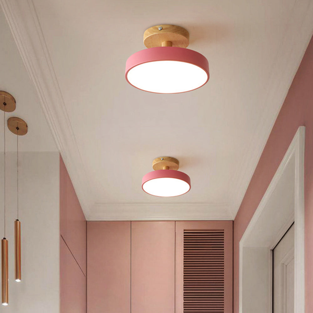 Moderne Holz LED Deckenleuchte