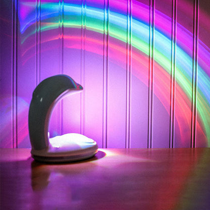 Regenbogenprojektions-Delfin LED USB Nachtlichtlampe