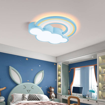 Garduru LED Deckenleuchte | Cartoon Regenbogen & Wolken Design | Kinderzimmer Beleuchtung | Dimmbar