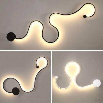 Garduru Moderne LED Wandlampe | Aluminium | Geschwungenes Design | Dimmbar | Stilvolle Beleuchtung