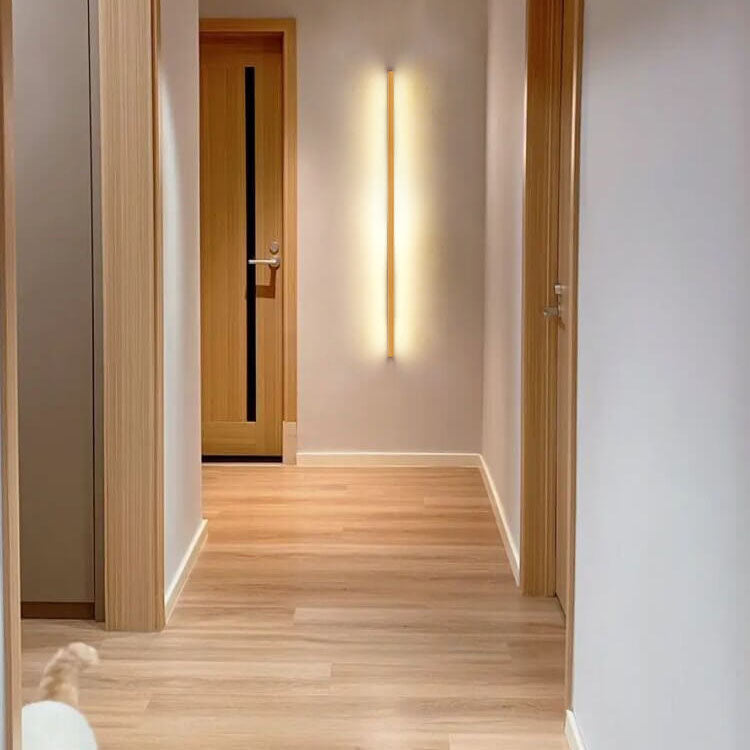 Japanische minimalistische Holzstreifen LED Wandleuchte Lampe