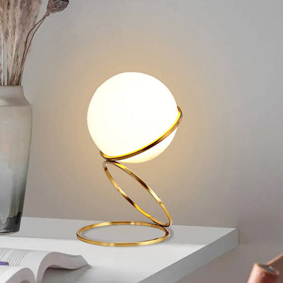 Garduru Kreative Tischlampe | Glas-Kugeldesign | Spiralfuß | Moderne Beleuchtung für Zuhause