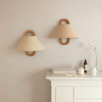 Garduru Moderne Holz Wandleuchte | Gefaltetes Halbrund-Design | Nordic LED Wandlampe für Wohnzimmer & Schlafzimmer