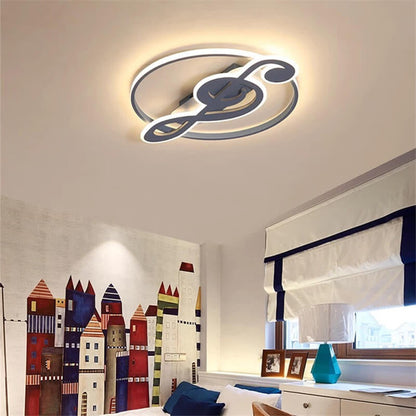 Garduru LED Deckenleuchte | Nordic Design | Musiknoten Stil | Dimmbares Licht | Moderne Deckenlampe