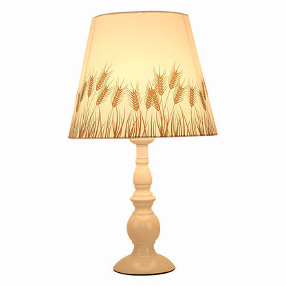 Garduru Exklusive Tischlampe mit Stoffschirm | Blumenmotiv | Vase-Design | LED-Dimmfunktion | Elegante Beleuchtung für Zuhause