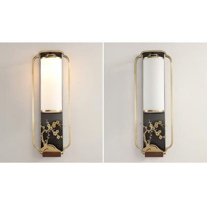 Garduru Moderne Wandlampe | Kupfer & Glas | Chinesisches Design | Säulenring-Licht