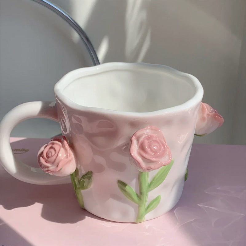 Garduru 3D Floral Handgemalte Tasse