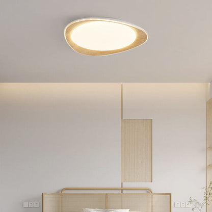 Garduru Minimalistische LED Deckenleuchte | Holzoptik | Flaches Design | Dimmbare Beleuchtung