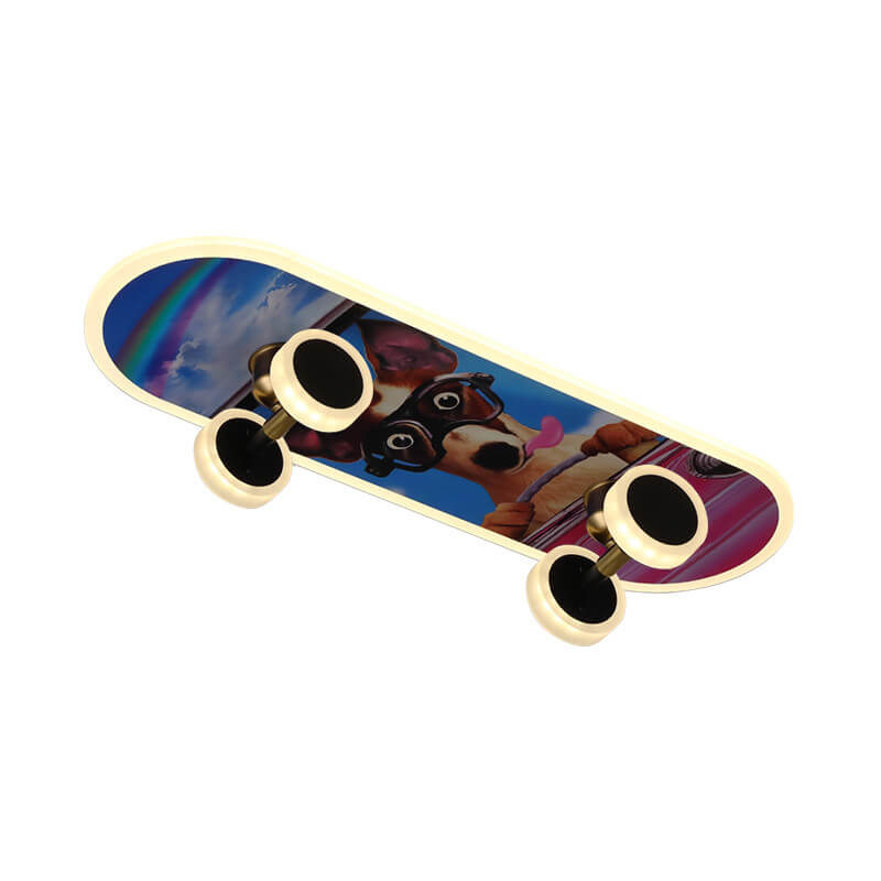 Garduru LED Deckenleuchte | Cartoon Skateboard Design | Kinderzimmer Beleuchtung | Dimmbar | Acryl