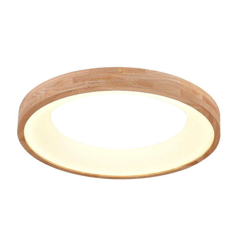 Garduru Holz LED Deckenleuchte | Minimalistisches Runddesign | Warmes Licht | Energiesparend