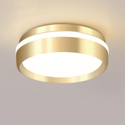 Garduru Nordische Runde LED-Deckenleuchte | Minimalistisches Design | Aluminium & Acryl | Gold-Finish