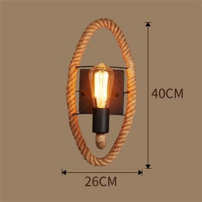 Garduru - Vintage Wandlampe aus Seil und Metall für rustikales Flair