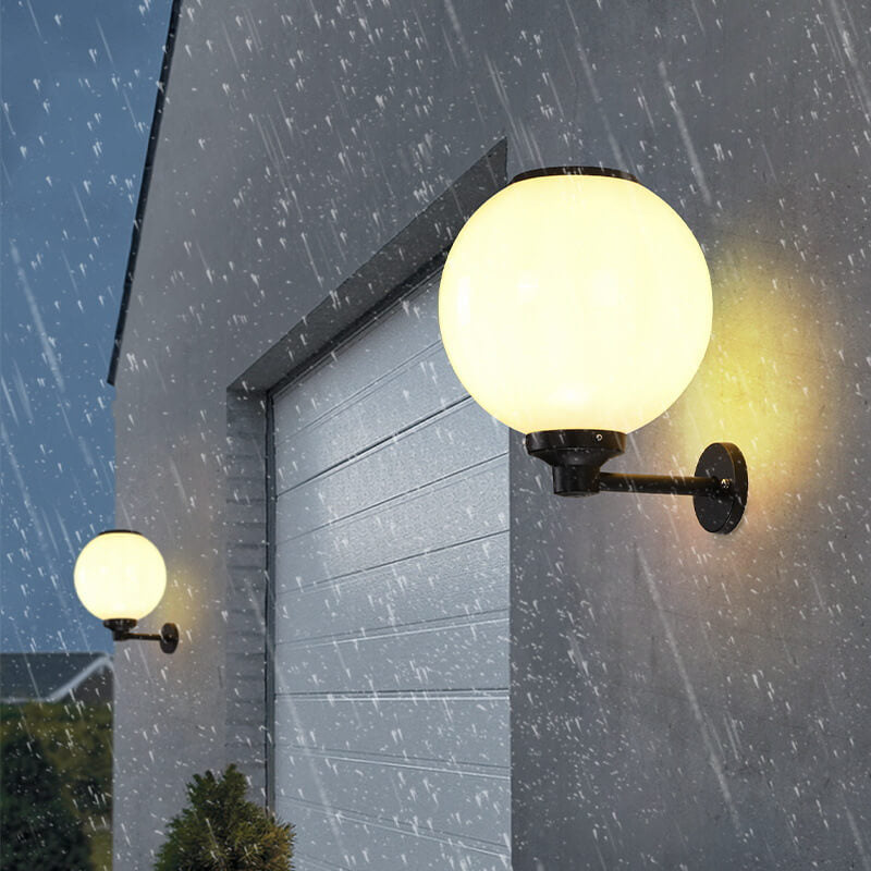 Garduru-betriebene LED-Globus-Wandleuchte – Elegante Außenlampe für Wege & Eingänge
