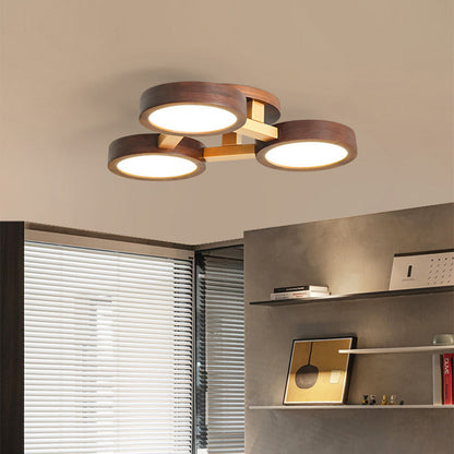 LED-Deckenleuchte mit modernem Holzdesign