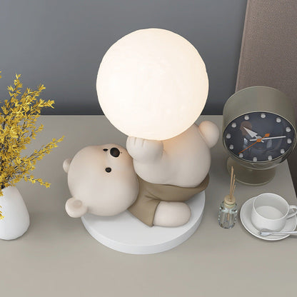 Tischlampe Teddybär mit Mond – Beruhigende Beleuchtung für Kinder und Dekoration