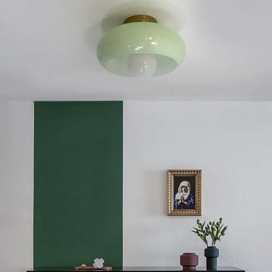 Deckenleuchte Glas Vintage Semi Flush Leuchte