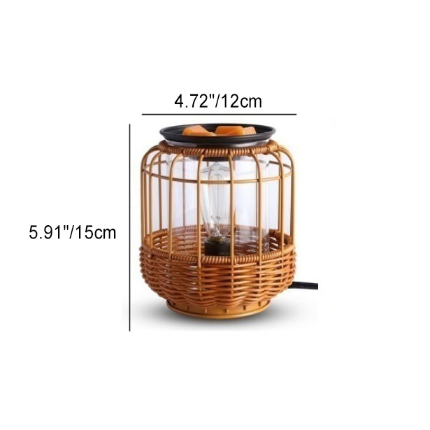 Garduru - Rieten Tischlampe mit Natürlichem Lampenschirm & Stabiler Eisenbasis