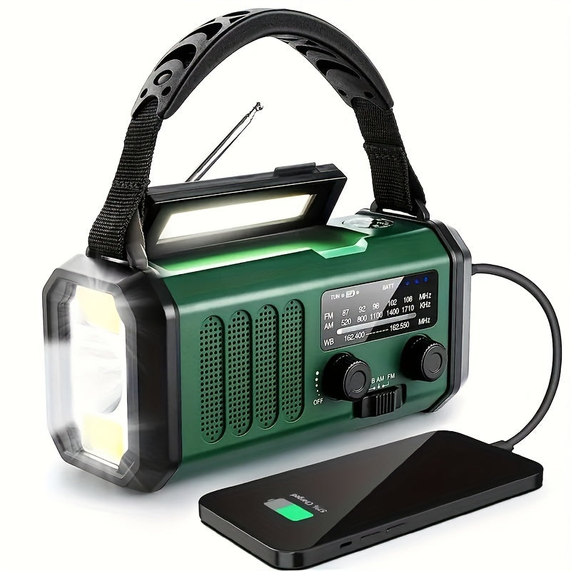 Solar-notfallradio Mit Powerbank – Kurbelradio Mit Led-taschenlampe Für Camping & Outdoor