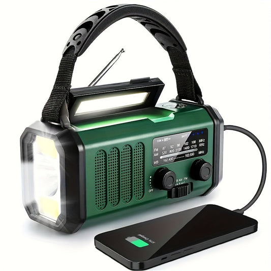 Solar-notfallradio Mit Powerbank – Kurbelradio Mit Led-taschenlampe Für Camping & Outdoor