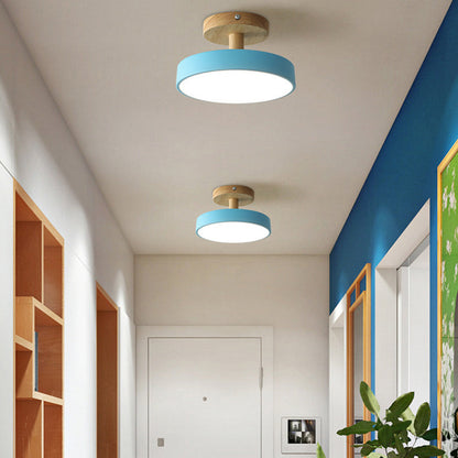 Moderne Holz LED Deckenleuchte