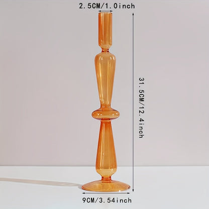 1 Stück Kreatives und Minimalistisches Glas-Teelichthalter-Set - Lackierte Glasvase Tischdekoration für Wohnzimmer, Esstisch und romantisches Abendessen