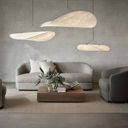 Moderne LED-Hängelampe aus Metall und synthetischer Seide für Zuhause und Büro