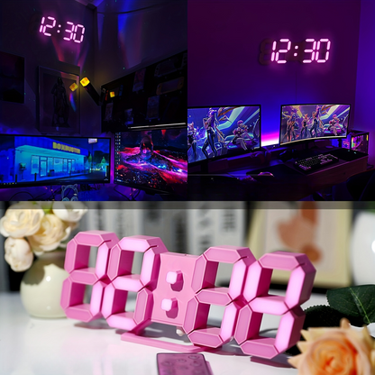 Garduru - Digitale LED Uhr mit Dimmfunktion für Schlafzimmer & Wohnzimmer