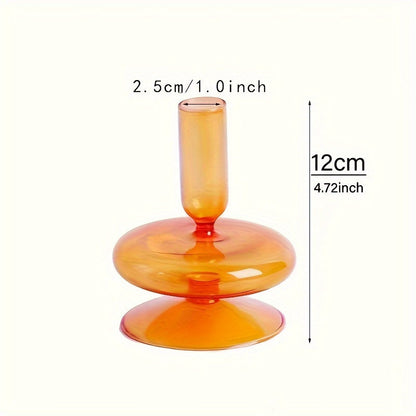 1 Stück Kreatives und Minimalistisches Glas-Teelichthalter-Set - Lackierte Glasvase Tischdekoration für Wohnzimmer, Esstisch und romantisches Abendessen