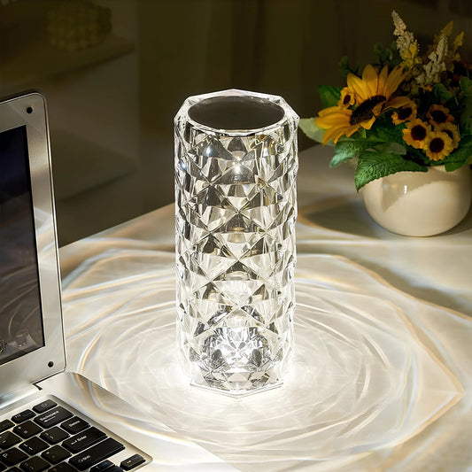 Elegante Touch-Sensor-Tischlampe – 16 Farboptionen, wiederaufladbares kabelloses Design, dimmbare Acryl-Nacht- oder Schreibtischlampe