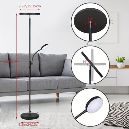 Moderne LED Stehlampe mit einstellbaren Farben & Fernbedienung - 27W helles Licht für das Wohnzimmer