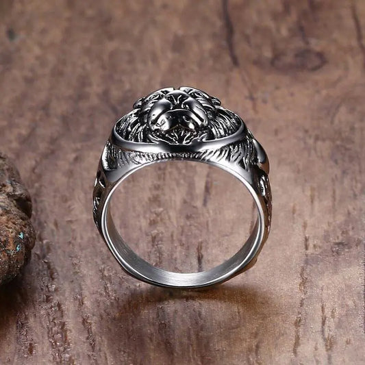 Lion Head Ring – Vintage Design aus Edelstahl – Punk-Rock Stil für Männer