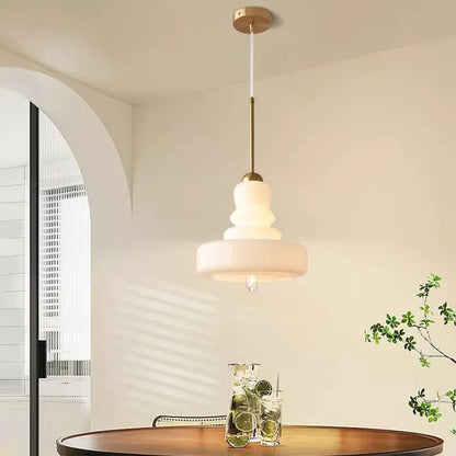 Garduru Bauhaus Glas Pendelleuchte | Elegantes Kürbis-Design | Dimmbares Licht | Moderne Deckenleuchte