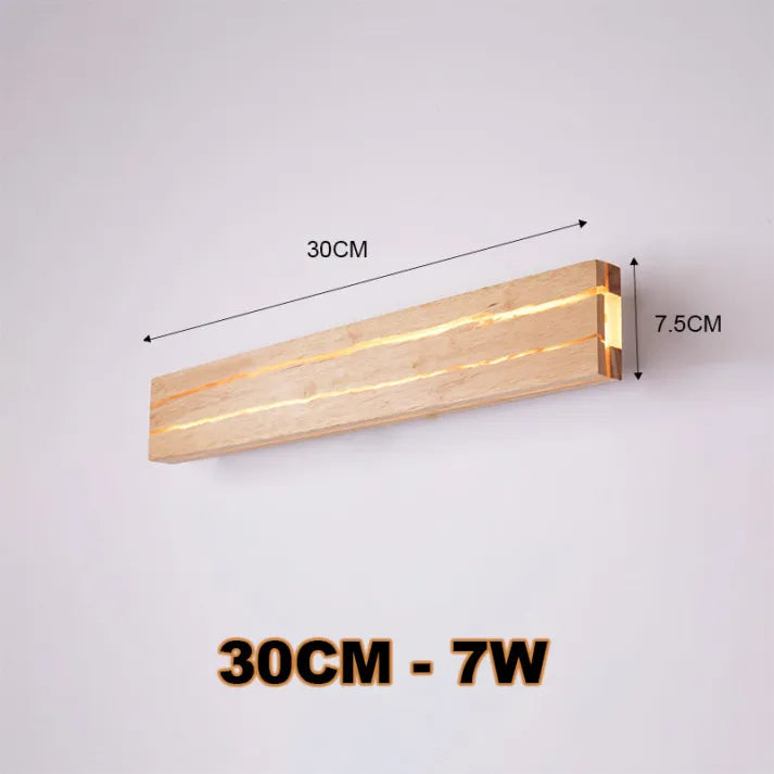 Moderne Wandlampe aus Holz mit Rissmuster - Elegante LED-Beleuchtung für Wohnzimmer und Schlafzimmer