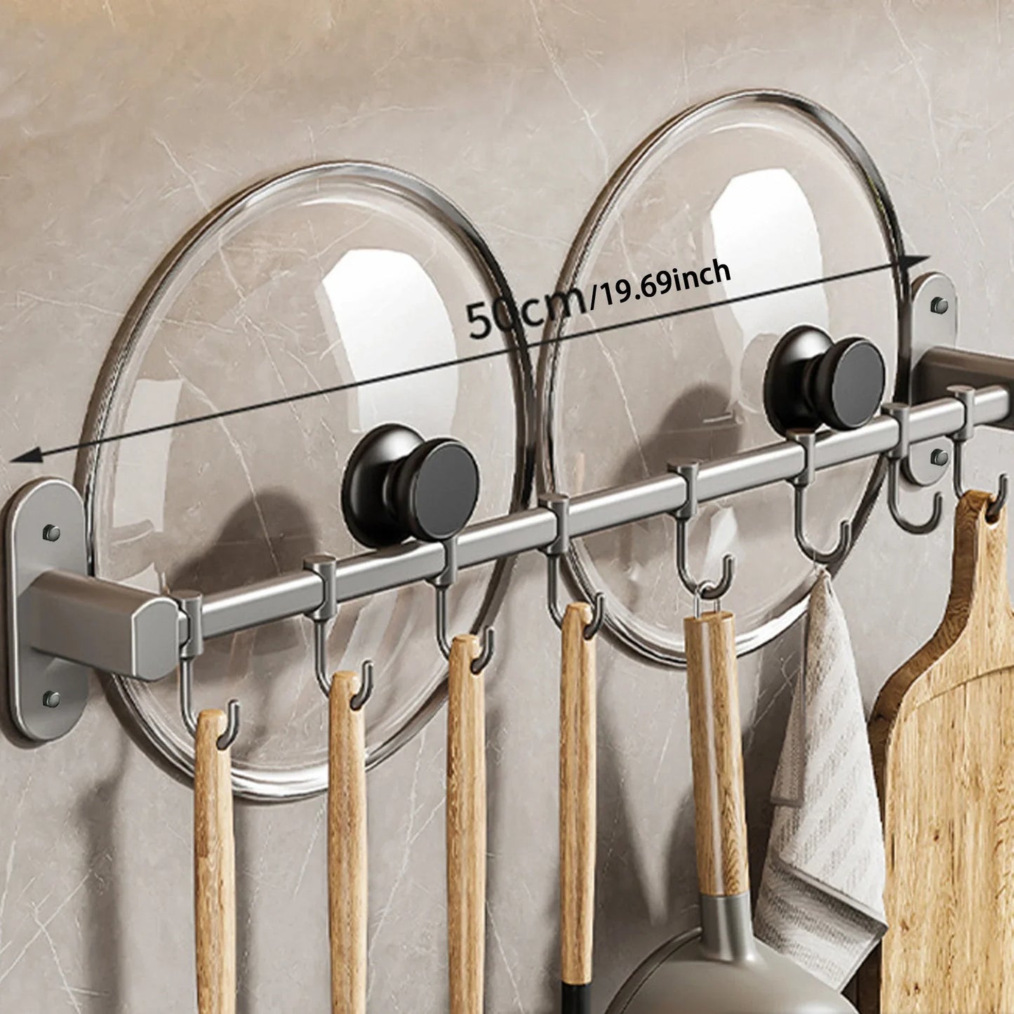 OrganizeEase – Funktioneller Küchenregal mit stilvollem Stauraum für Topfdeckel und Spatel