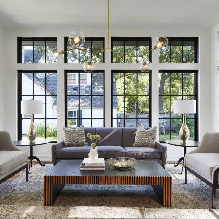 Suspension Sputnik Bifurkation - Moderner Lüster aus geblasenem Glas und Metall